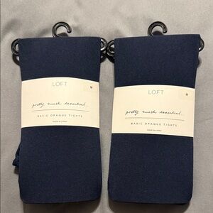 LOFT Navy Basic Opaque Tights